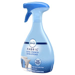 Angled product image of a Febreze Fabric Extra Strength spray bottle showing label and blue trigger on white background