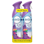 Two purple-capped Febreze Air Mist aerosol cans packaged as a value pack labeled Moonlight Breeze with Gain scent badge