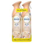 Two Febreze Air Mist Soothe & Restore aerosol bottles in a value pack, labeled Whipped Warm Sugar Shea Butter.