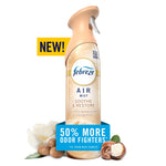 Febreze Air Mist Soothe & Restore spray can with whipped sugar and shea butter visuals