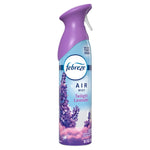 Febreze Air Mist Twilight Lavender aerosol bottle with purple trigger and lavender floral label on white background