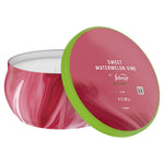 Febreze Sweet Watermelon Vine candle tin with lid showing product name and 11 oz label, angled studio product shot