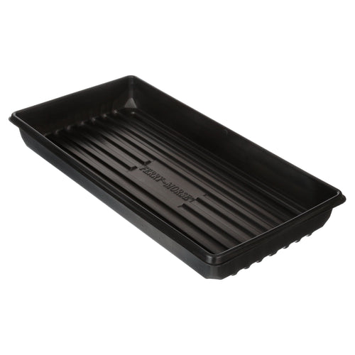 Single black Ferry-Morse rectangular watertight seed starting tray shown at an angle on white.