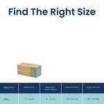 Graphic titled “Find The Right Size” showing a small NineStars extra small trash bag box above a size comparison table
