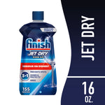 Single Finish Jet‑Dry rinse aid bottle on white background with vertical Jet‑Dry 16 oz text