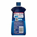 Rear view of a Finish Jet‑Dry rinse aid bottle showing directions, caution text, barcode and product label