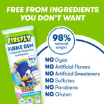 Ingredient callout graphic for Firefly toothpaste listing ‘98% natural origin’ and ingredients to avoid