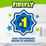 Firefly logo with a large #1 badge graphic and text proclaiming the brand as a top kids toothbrush choice