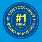 Blue circular badge graphic declaring Firefly as the #1 kids toothbrush brand in America