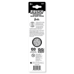 Back-of-pack product label image showing Firefly branding, usage text, barcode and recycling icons