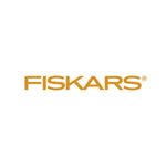 Centered orange Fiskars brand logo on a white background.