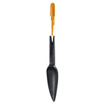 Fiskars seed trowel separated to show removable orange seed stylus and nest inside the handle