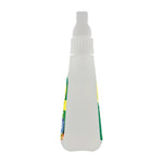 Side profile of translucent Fit Organic spray bottle with visible label edge and closed nozzle