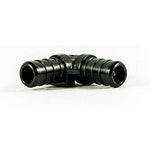 Flair-It black plastic 1/2" barbed equal elbow hose connector, 90-degree fitting photographed on white background