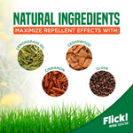 Graphic titled Natural Ingredients showing lemongrass, cedarwood, cinnamon and clove images to highlight ingredient sources