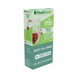 Retail box of FoodSaver Easy Fill vacuum seal bags showing packaging and product branding
