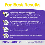 Instructional panel titled 'For Best Results' with numbered application tips and 'Easy to Apply' note
