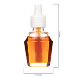 Fragrance oil refill bottle with white cap shown with dimensions callouts: 1.5 inches wide and 3 inches tall
