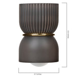 Ribbed dark gray fragrance plug with dimensions overlay showing 3.5 inches height and 2.1 inches width