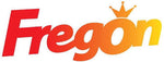 Bold orange-to-yellow Fregón wordmark logo with a small crown accent above the letter g on a white background.