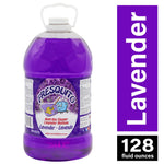 Tall Fresquito lavender cleaner jug with purple vertical banner reading 'Lavender' and a 128 fluid ounces badge