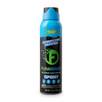 Single blue-and-black FunkAway Sport aerosol can photographed upright on a white background showing front label