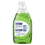 Rear view of Gain dish soap bottle showing ingredient panel, barcode and P&G logo