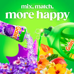Colorful mix-and-match graphic showing Gain scent booster pouring and Island Fresh detergent pouring with flowers