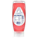 Rear view of a Gain Ultra Clean summer watermelon dishwashing bottle showing ingredient panel, usage instructions, and barcode.