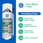 Promotional panel with GE logo and product benefits listing 'Blocks Out Pests', 'Airtight & Water-Resistant'.