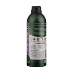 Rear and side view of a green Gear Hugger Eco degreaser aerosol can showing usage icons, directions and product text.