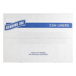White Genuine Joe branded box labeled 'Can Liners' on a plain background