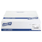White cardboard carton labeled Genuine Joe with blue stripe reading CAN LINERS, photographed on white background