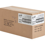Brown shipping carton with Genuine Joe labels and barcode showing model GJO20000 for medium-weight forks