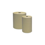 Genuine Joe hardwound roll paper towels, two brown kraft-style rolls shown on a white background