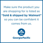 Blue text advisory about buying items sold and shipped by Walmart with the Georgia-Pacific GP PRO logo beneath
