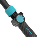 Close-up of the Gilmour wand handle and thumb-control flow dial with textured grip