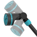 Illustration of the wand head rotating positions showing adjustable spray-angle options
