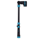 Gilmour watering wand displayed vertically with adjustable spray head rotated to the side
