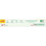 Back panel of Glad Cling'n Seal plant-based food wrap box showing icons, product claims and non-compostable certification panel
