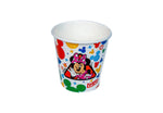 Single Glad Disney Minnie Mouse themed 3 oz paper bath cup with colorful Mickey head icons on a white background.