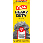 Tall Glad Heavy Duty ForceFlex box front showing logo, crumpled bag image and '7 benefits' badge
