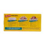 Glad oven bags box side panel showing step-by-step prep, cook and clean-up instructions