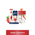 Glade Apple Cinnamon plug-in refill pack showing five clear oil refills and branded packaging