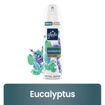 Glade eucalyptus soft mist aerosol can with watercolor eucalyptus artwork and visible 7.3 oz marking.