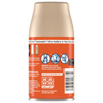 Rear view of Glade Golden Pumpkin & Spice refill can showing instructions, ingredients and barcode on orange label