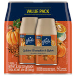 Retail value pack shows two Glade Golden Pumpkin & Spice automatic spray refill cans in branded packaging