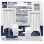 Back of Glade plugIns warmer blister pack showing product warnings, usage instructions, and two warmers in plastic tray