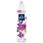 Studio product shot of a Glade Orchid Blossom soft mist aerosol can on white background showing label and floral design.