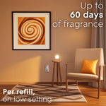 Room scene with a Glade plug-in on a wall and copy stating ‘Up to 60 days of fragrance’ promoting refill longevity
